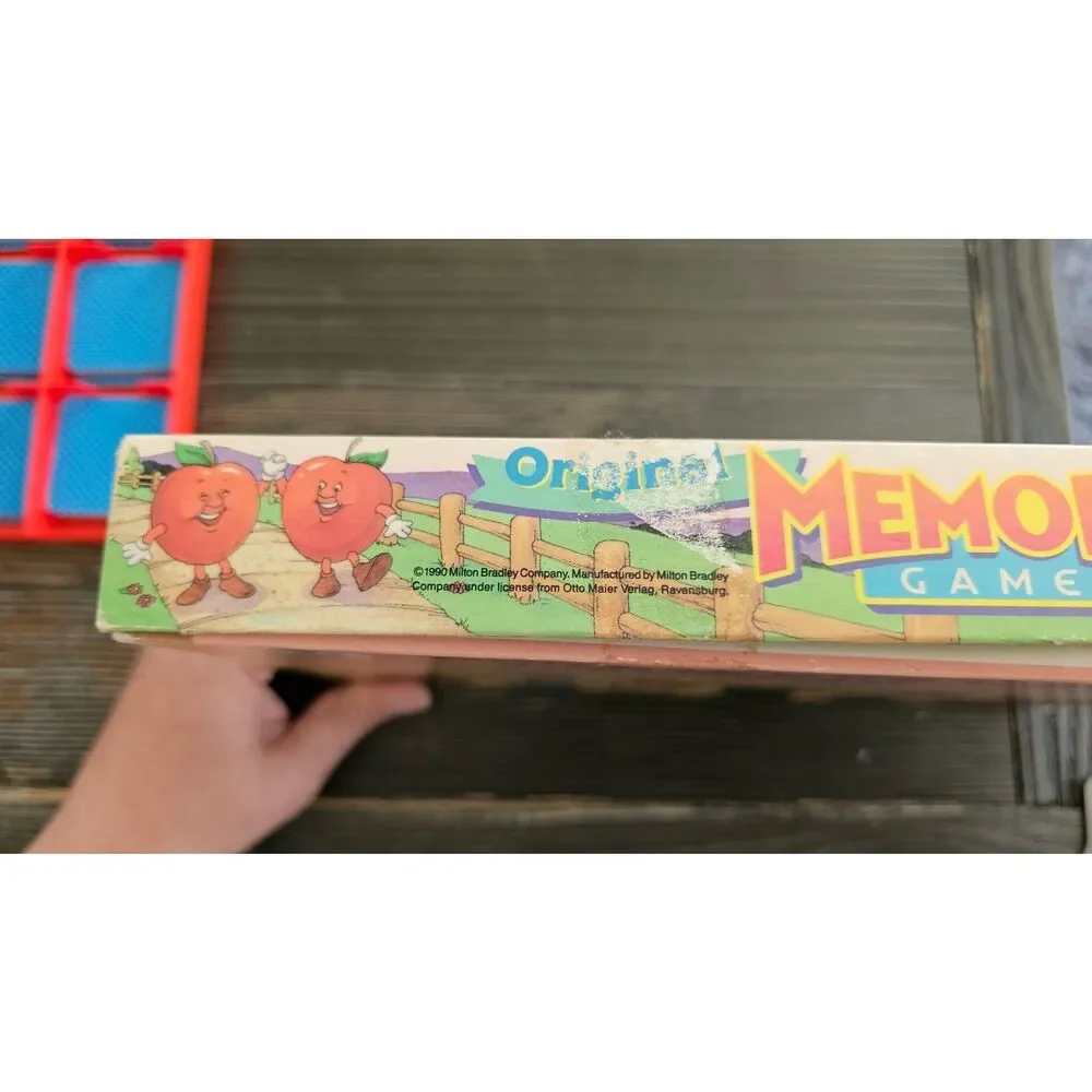 Vintage Original Memory Game Milton Bradley 1990 MB Incomplete Board Game
